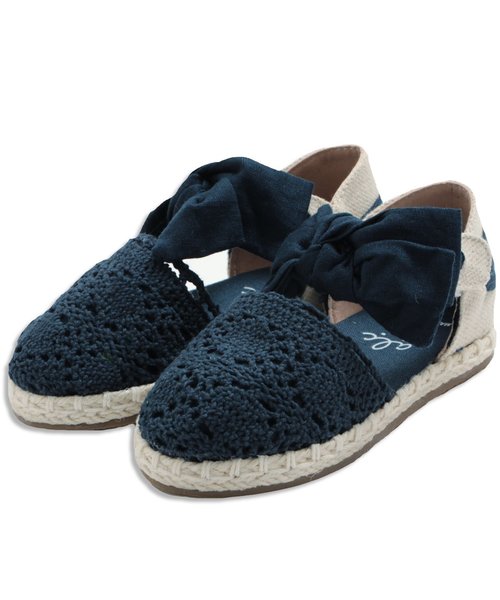 apres les cours（アプレレクール）の「リボンエスパドサンダル（サンダル・キッズ・サーモンピンク/ネイビー/カーキ・18/15 /20/14/21/17/16/19）」の2枚目の写真