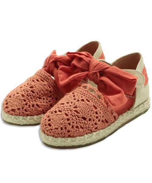 apres les cours（アプレレクール）の「リボンエスパドサンダル（サンダル・キッズ・サーモンピンク/ネイビー/カーキ・18/15 /20/14/21/17/16/19）」の3枚目の写真