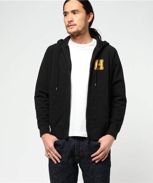 HYSTERIC GLAMOUR（ヒステリックグラマー）の「BALL刺繍 PK（パーカー・メンズ・トップグレー/ブラック/インディゴブルー・SMALL/MEDIUM/LARGE）」の13枚目の写真