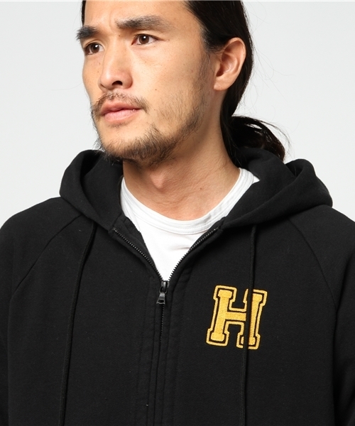 HYSTERIC GLAMOUR（ヒステリックグラマー）の「BALL刺繍 PK（パーカー・メンズ・トップグレー/ブラック/インディゴブルー・SMALL/MEDIUM/LARGE）」の12枚目の写真