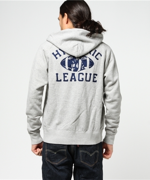 HYSTERIC GLAMOUR（ヒステリックグラマー）の「BALL刺繍 PK（パーカー・メンズ・トップグレー/ブラック/インディゴブルー・SMALL/MEDIUM/LARGE）」の6枚目の写真