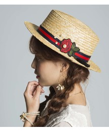 PLAIN CLOTHING | フラワー麦わらHAT【PLAIN CLOTHING】(ハット)