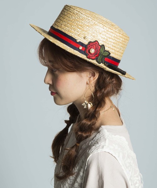 PLAIN CLOTHING(プレーンクロージング)の「フラワー麦わらHAT【PLAIN CLOTHING】(ハット・レディース・ベージュ・FREE)」の8枚目の写真