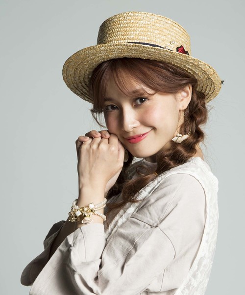 PLAIN CLOTHING(プレーンクロージング)の「フラワー麦わらHAT【PLAIN CLOTHING】(ハット・レディース・ベージュ・FREE)」の9枚目の写真