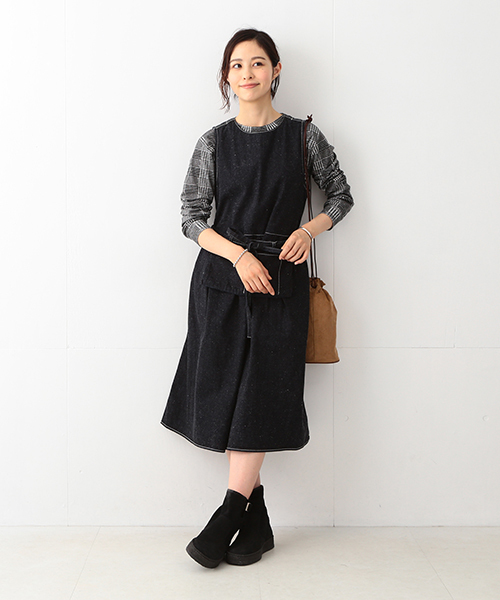 Beams Boy ビームスボーイ の Beams Boy デニム エプロン ノースリーブ ワンピース ワンピース Wear