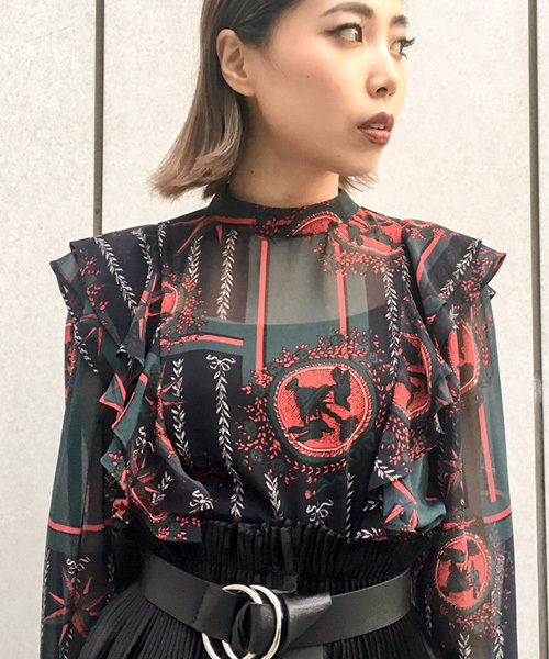 Narcissus ナルシス の Cheap By Vanite レトロ柄ブラウス シャツ ブラウス Wear