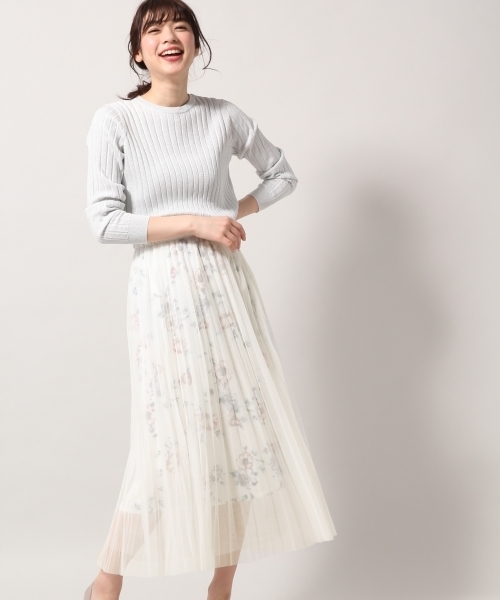 BLISS POINT（ブリスポイント）の「チュールレイヤーロングスカート / 786839（スカート・レディース・ネイビー/カーキ/ライトグレー/その他1/イエロー・MEDIUM/LARGE）」の5枚目の写真