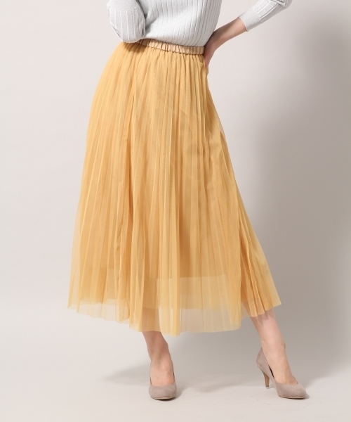 BLISS POINT（ブリスポイント）の「チュールレイヤーロングスカート / 786839（スカート・レディース・ネイビー/カーキ/ライトグレー/その他1/イエロー・MEDIUM/LARGE）」の4枚目の写真