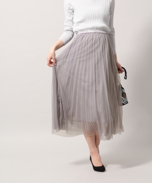 BLISS POINT（ブリスポイント）の「チュールレイヤーロングスカート / 786839（スカート・レディース・ネイビー/カーキ/ライトグレー/その他1/イエロー・MEDIUM/LARGE）」の8枚目の写真