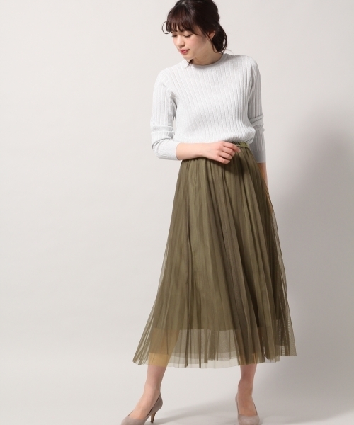 BLISS POINT（ブリスポイント）の「チュールレイヤーロングスカート / 786839（スカート・レディース・ネイビー/カーキ/ライトグレー/その他1/イエロー・MEDIUM/LARGE）」の17枚目の写真