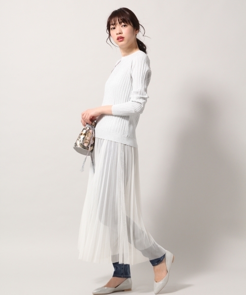 BLISS POINT（ブリスポイント）の「チュールレイヤーロングスカート / 786839（スカート・レディース・ネイビー/カーキ/ライトグレー/その他1/イエロー・MEDIUM/LARGE）」の19枚目の写真