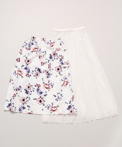 BLISS POINT（ブリスポイント）の「チュールレイヤーロングスカート / 786839（スカート・レディース・ネイビー/カーキ/ライトグレー/その他1/イエロー・MEDIUM/LARGE）」の16枚目の写真