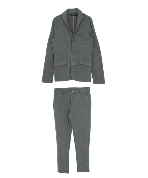 Vicci(ビッチ)の「『vicci/ヴィッチ』カルゼイタリアンカラージャケット&パンツ【上下セットアップ】(セットアップ・メンズ・ブラック/チャコール/杢グレー/ネイビー・M/L)」の7枚目の写真