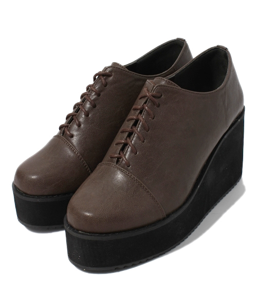 WEGO（ウィゴー）の「WEGO/レースアップ厚底シューズ（ブーツ・レディース・ブラック/ブラウン・MEDIUM/LARGE）」の9枚目の写真