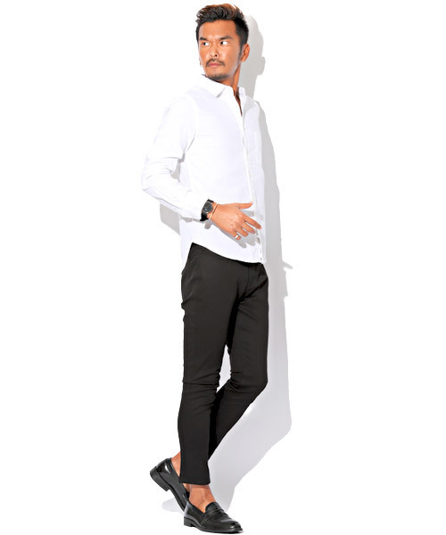 LUXSTYLE(ラグスタイル)の「ストレッチツイルスキニーアンクルパンツ(チノパンツ・メンズ・ブラック/ベージュ/ネイビー/グレー/カーキ/ブラック系その他/グレー系その他/ワイン/チャコール/ホワイト・L/M/XL)」の22枚目の写真