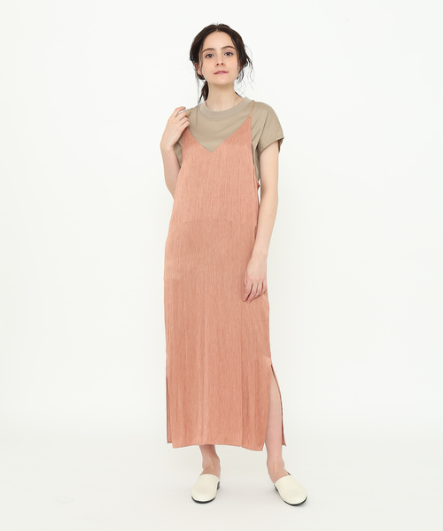 SALON adam et rope'（サロン アダム エ ロペ）の「メランジサテンキャミドレス（ワンピース・レディース・グレー/ネイビー/ピンク・FREE）」の3枚目の写真