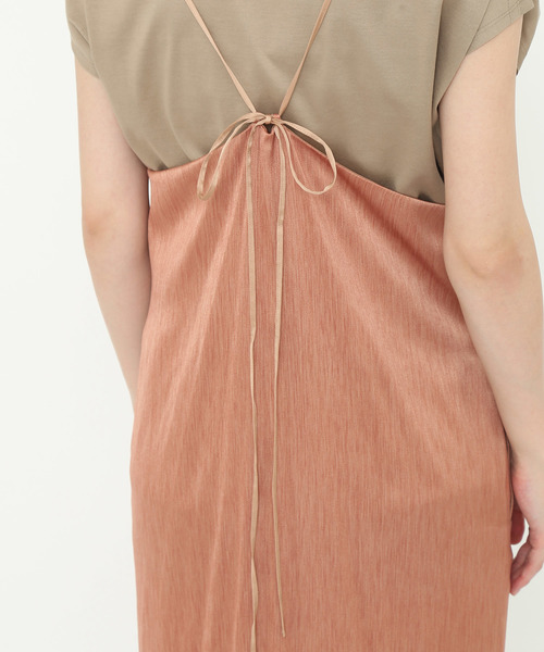 SALON adam et rope'（サロン アダム エ ロペ）の「メランジサテンキャミドレス（ワンピース・レディース・グレー/ネイビー/ピンク・FREE）」の6枚目の写真