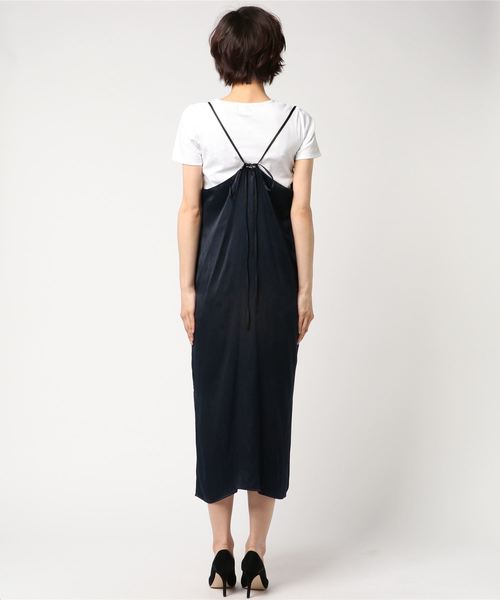SALON adam et rope'（サロン アダム エ ロペ）の「メランジサテンキャミドレス（ワンピース・レディース・グレー/ネイビー/ピンク・FREE）」の5枚目の写真
