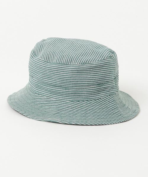 PETIT BATEAU(プチバトー)の「ヒッコリーストライプクロシェ(ハット・キッズ・グリーン系その他・6MONTH/18MONTH/2-3YEAR)」の2枚目の写真