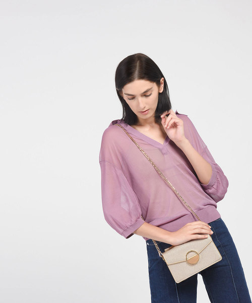 CHARLES & KEITH(チャールズ & キース)の「サーキュラーディテールクロスボディバッグ / CIRCULAR DETAIL CROSSBODY BAG(ショルダーバッグ・レディース・ネイビー/ゴールド系その他・S)」の12枚目の写真