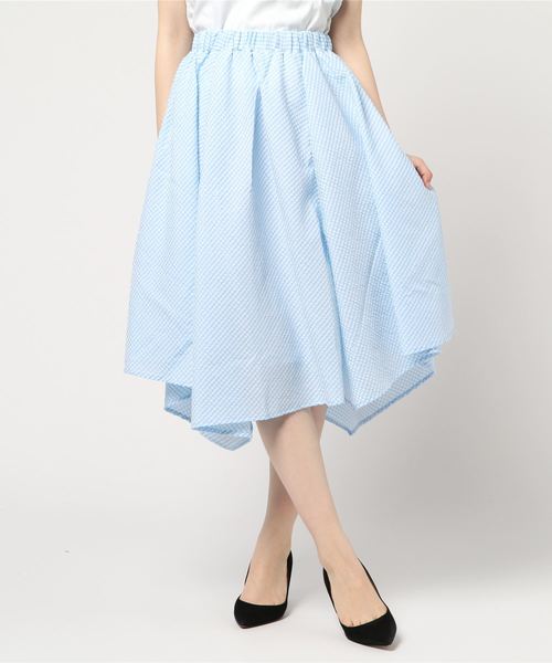 GeeRA（ジーラ）の「ハンカチヘムデザインスカート（スカート・レディース・ブラック系その他/サックスブルー・LARGE/MEDIUM）」の7枚目の写真