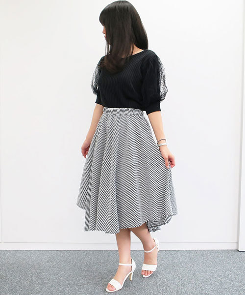 GeeRA（ジーラ）の「ハンカチヘムデザインスカート（スカート・レディース・ブラック系その他/サックスブルー・LARGE/MEDIUM）」の8枚目の写真
