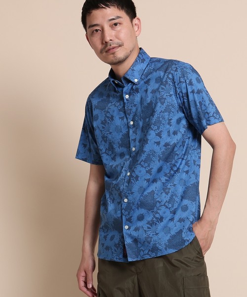 40ct 525 フォーティーカラッツアンドゴーニーゴ の ひまわりプリントシャツ メンズ シャツ 半袖 シャツ ブラウス Wear 40ct 525 フォーティーカラッツアンドゴーニーゴ の ひまわりプリントシャツ メンズ シャツ 半袖 シャツ ブラウス Wear