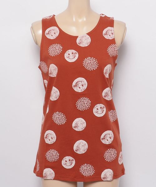 CUBE SUGAR(キューブシュガー)の「CUBE SUGAR/キューブシュガー DOTプリントタンクトップ(タンクトップ・レディース・ホワイト/チャコールグレー/レッド・FREE)」の3枚目の写真