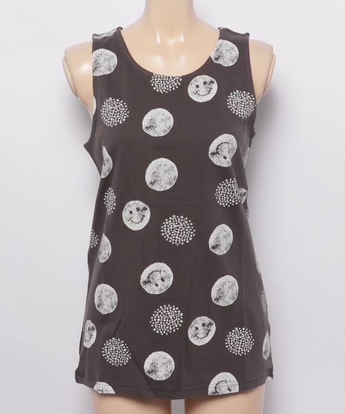 CUBE SUGAR(キューブシュガー)の「CUBE SUGAR/キューブシュガー DOTプリントタンクトップ(タンクトップ・レディース・ホワイト/チャコールグレー/レッド・FREE)」の1枚目の写真