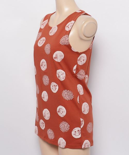 CUBE SUGAR(キューブシュガー)の「CUBE SUGAR/キューブシュガー DOTプリントタンクトップ(タンクトップ・レディース・ホワイト/チャコールグレー/レッド・FREE)」の4枚目の写真