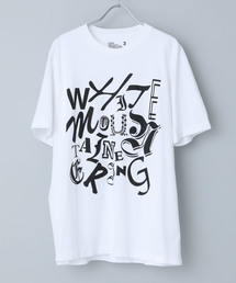 【White mountaineering】MIXED TYPOGRAPHY PRINTED T-SHIRT