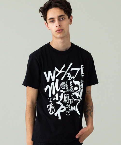 WHITE MOUNTAINEERING（ホワイトマウンテニアリング）の「【White mountaineering】MIXED TYPOGRAPHY PRINTED T-SHIRT（Tシャツ/カットソー・メンズ・ホワイト/ブラック・1/2/3）」の9枚目の写真