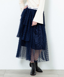 【FRAPBOIS】《WEB別注》ドットチュールロングスカート DOTS TULLE LONG SKIRT FRP SK