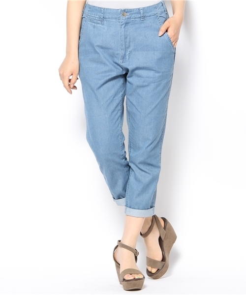 mystic(ミスティック)の「デニムテーパードPT(スラックス・レディース・ライトブルー/ホワイト/ブルー・2/1)」の3枚目の写真