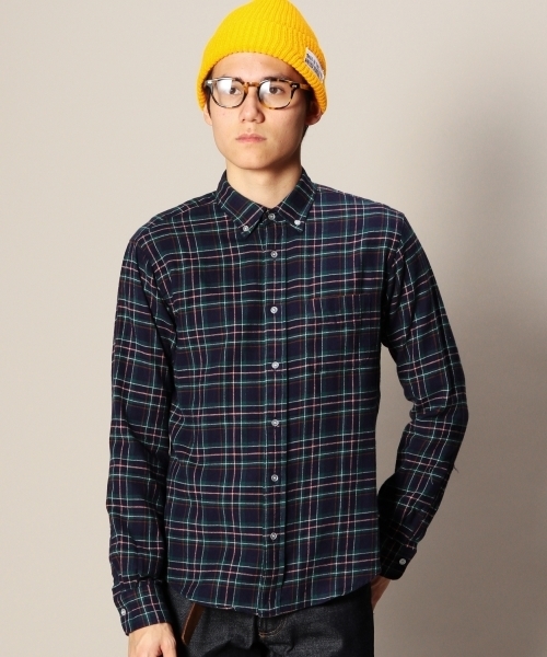 BEAUTY&YOUTH UNITED ARROWS（ビューティーアンドユースユナイテッドアローズ）の「BY ネル タータン/チェック ボタンダウンシャツ（Slim）◆（シャツ/ブラウス・メンズ・レッド/マスタード/ケリー/ネイビー・X-SMALL/SMALL/MEDIUM/LARGE/X-LARGE）」の5枚目の写真