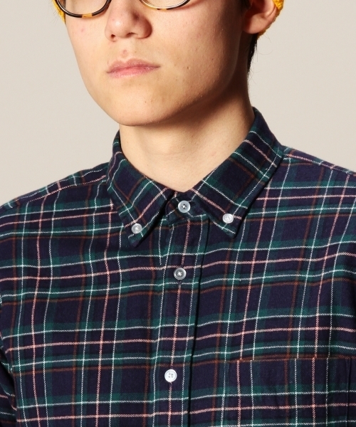 BEAUTY&YOUTH UNITED ARROWS（ビューティーアンドユースユナイテッドアローズ）の「BY ネル タータン/チェック ボタンダウンシャツ（Slim）◆（シャツ/ブラウス・メンズ・レッド/マスタード/ケリー/ネイビー・X-SMALL/SMALL/MEDIUM/LARGE/X-LARGE）」の8枚目の写真