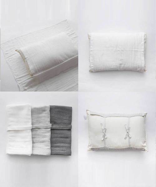 sarasa design（サラサデザイン）の「b2c 泉州 本晒しガーゼ ピローカバー/枕カバー（寝具・レディース・ホワイト/チャコールグレー/ライトグレー・ONE SIZE）」の10枚目の写真