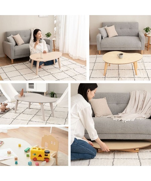 東京家具（トウキョウカグ）の「折りたたみテーブル 雲のカタチ（家具・レディース・オフホワイト/ピンク/ナチュラル/ライトグレー・FREE）」の16枚目の写真