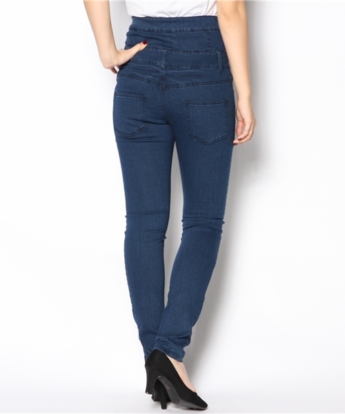 WEGO(ウィゴー)の「WEGO/デニムハイウエストスキニーパンツ(デニムパンツ・レディース・ダークインディゴブルー/インディゴブルー・MEDIUM/SMALL)」の10枚目の写真