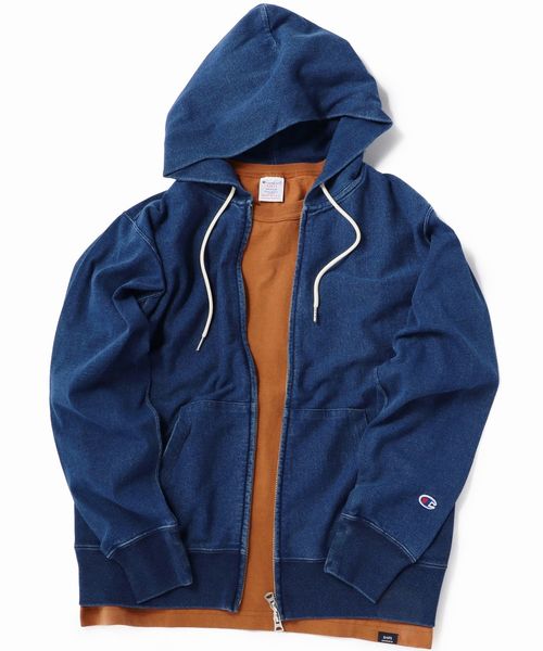 Champion（チャンピオン）の「Champion×SHIPS: 別注 リバースウィーブ(R) 9.4oz インディゴ ジャージー ジップアップ パーカ（パーカー・メンズ・ネイビー/インディゴブルー・SMALL/MEDIUM/LARGE/X-LARGE）」の7枚目の写真