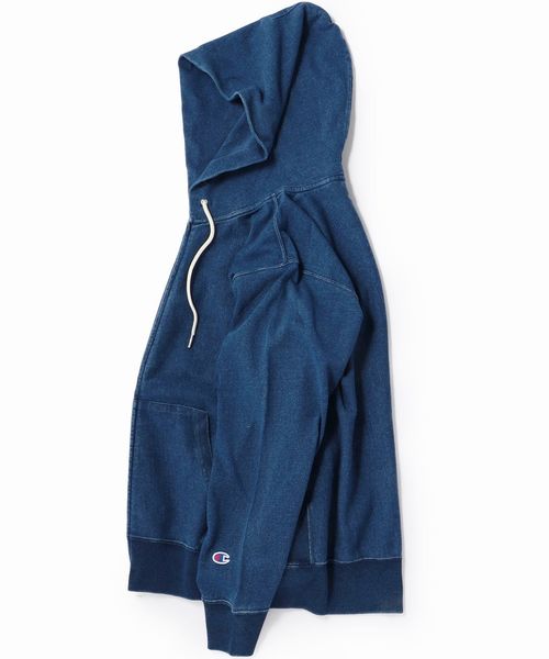 Champion（チャンピオン）の「Champion×SHIPS: 別注 リバースウィーブ(R) 9.4oz インディゴ ジャージー ジップアップ パーカ（パーカー・メンズ・ネイビー/インディゴブルー・SMALL/MEDIUM/LARGE/X-LARGE）」の9枚目の写真