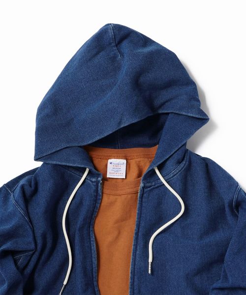 Champion（チャンピオン）の「Champion×SHIPS: 別注 リバースウィーブ(R) 9.4oz インディゴ ジャージー ジップアップ パーカ（パーカー・メンズ・ネイビー/インディゴブルー・SMALL/MEDIUM/LARGE/X-LARGE）」の11枚目の写真