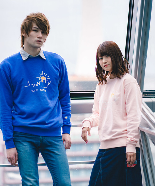 LUXSTYLE（ラグスタイル）の「BoN Sunny ロゴプリントトレーナー（スウェット・メンズ・ロイヤルブルー/ライトピンク・S/M/L/XL）」の4枚目の写真