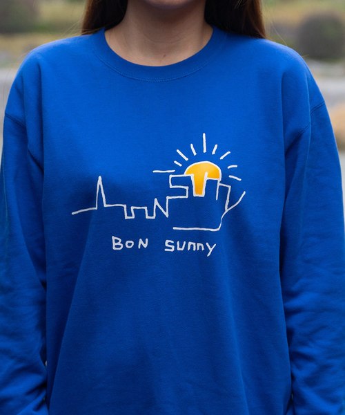 LUXSTYLE（ラグスタイル）の「BoN Sunny ロゴプリントトレーナー（スウェット・メンズ・ロイヤルブルー/ライトピンク・S/M/L/XL）」の5枚目の写真