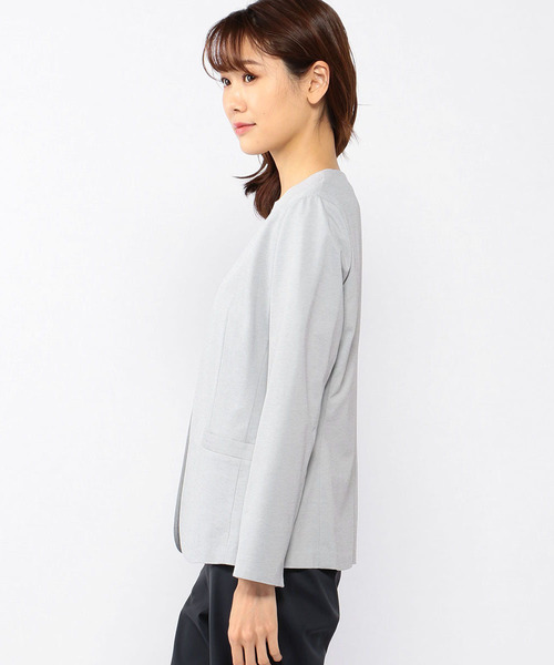 A/C DESIGN BY ALPHA CUBIC（エーシーデザインバイアルファキュービック）の「◇カタログ掲載◇ノーカラージャケット（ノーカラージャケット・レディース・ブラック/ネイビー/グレー/オフホワイト・11号/9号/13号）」の5枚目の写真
