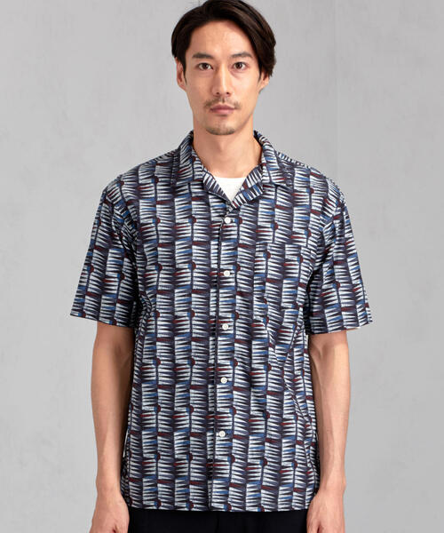 green label relaxing（グリーンレーベルリラクシング）の「MC MULHOUSE オープンカラー S/S シャツ（シャツ/ブラウス・メンズ・ライトグレー/ダークブラウン/ベージュ/ロイヤルブルー・SMALL/MEDIUM/LARGE）」の9枚目の写真