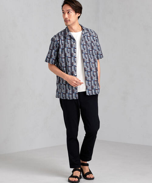 green label relaxing（グリーンレーベルリラクシング）の「MC MULHOUSE オープンカラー S/S シャツ（シャツ/ブラウス・メンズ・ライトグレー/ダークブラウン/ベージュ/ロイヤルブルー・SMALL/MEDIUM/LARGE）」の6枚目の写真