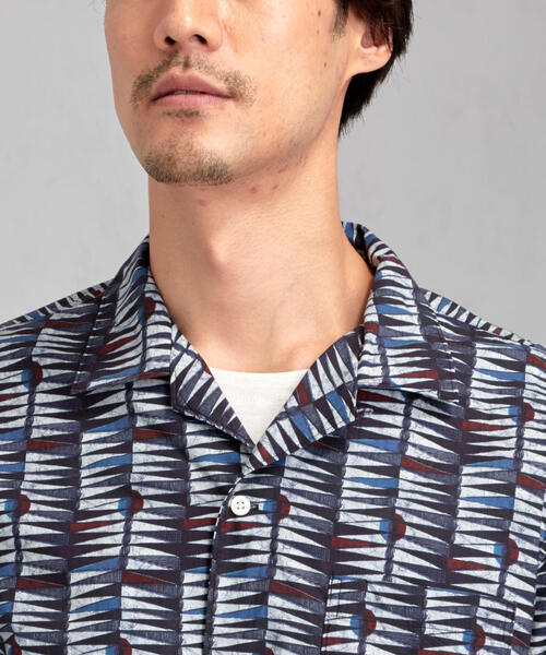 green label relaxing（グリーンレーベルリラクシング）の「MC MULHOUSE オープンカラー S/S シャツ（シャツ/ブラウス・メンズ・ライトグレー/ダークブラウン/ベージュ/ロイヤルブルー・SMALL/MEDIUM/LARGE）」の7枚目の写真