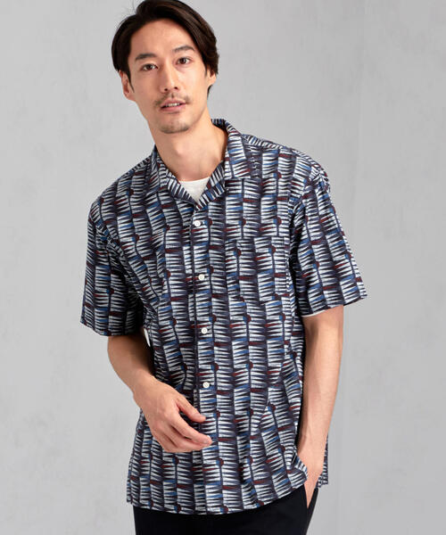 green label relaxing（グリーンレーベルリラクシング）の「MC MULHOUSE オープンカラー S/S シャツ（シャツ/ブラウス・メンズ・ライトグレー/ダークブラウン/ベージュ/ロイヤルブルー・SMALL/MEDIUM/LARGE）」の16枚目の写真