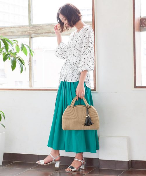 KOBE LETTUCE（コウベレタス）の「タッセル付きハーフムーンロープカゴバッグ（ハンドバッグ・レディース・アイボリー/その他/ブラウン系その他・FREE）」の8枚目の写真